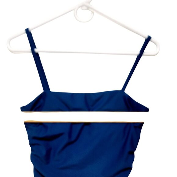 Womens Blue One-Piece Swimsuit With Adjustable Straps & Ruched Details Size S - Picture 7 of 9